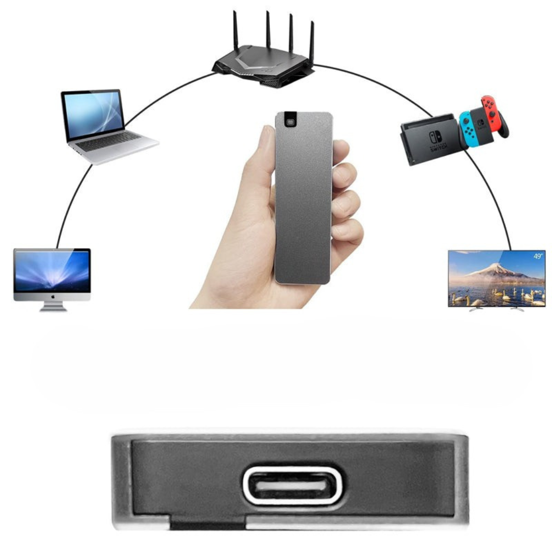 Bærbar SSD-harddisk Kompakt Aluminium Hurtig Stødsikker