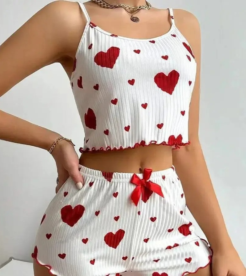 Åndbart hjerte-nattøj til kvinder