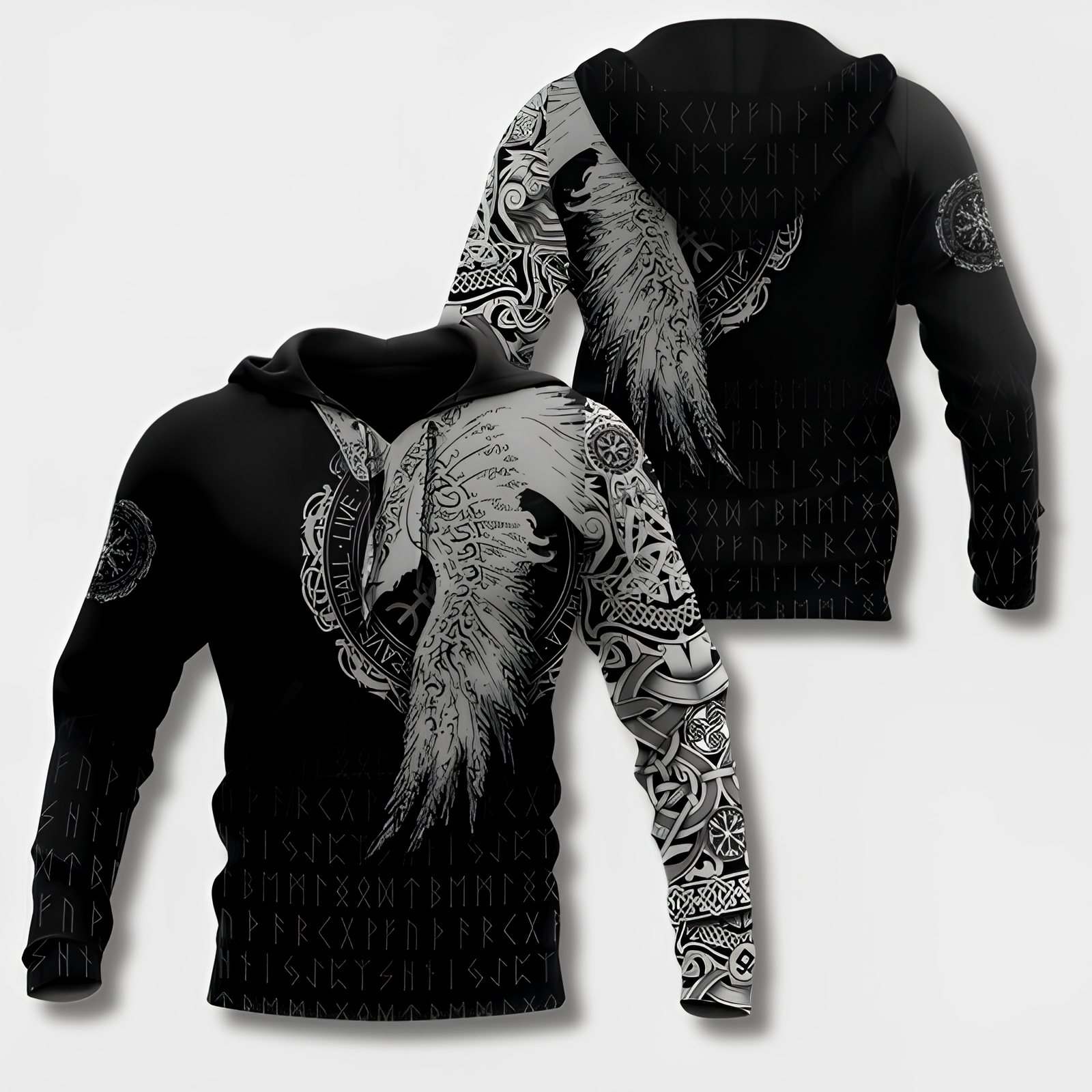 Variant image for Hoodies Mænd Viking Stil Hættetrøje 100% Bomuld-25