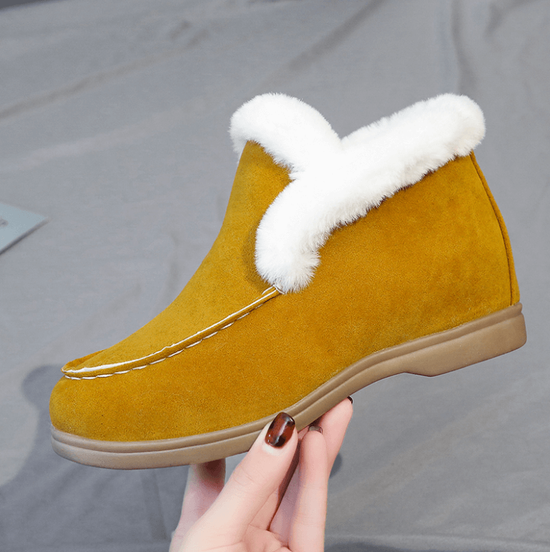 Ankelstøvler i ruskind og læder