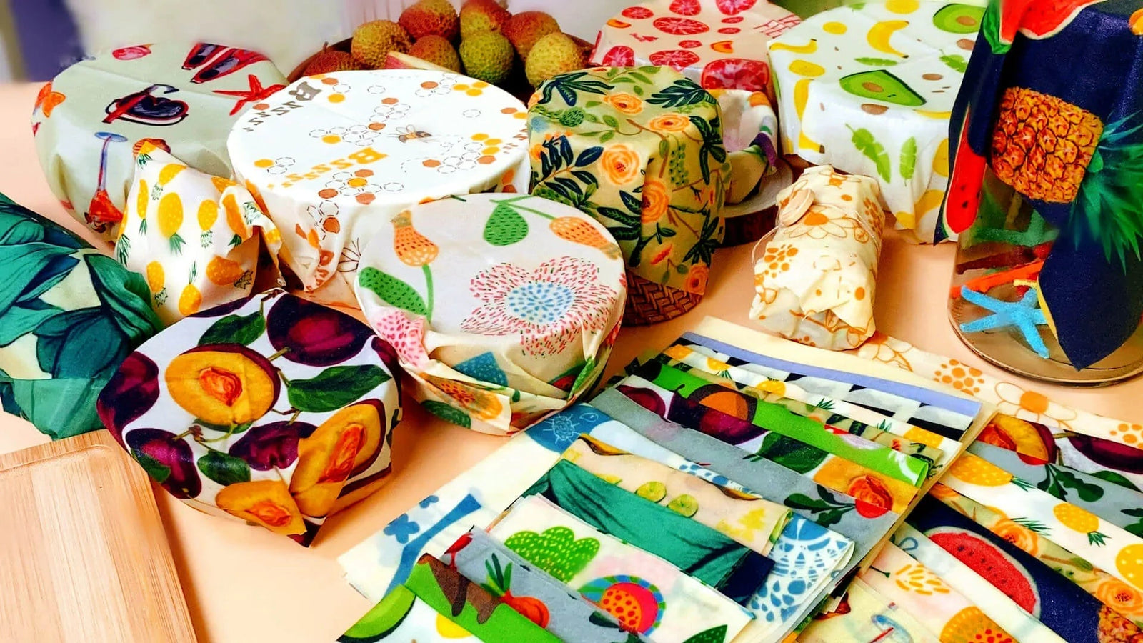 Beeswax Food Indpakning - Sæt med 3