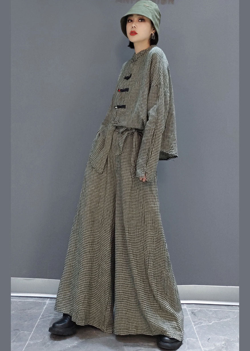 Dame 2-delt Outfit med Plaid Design 2