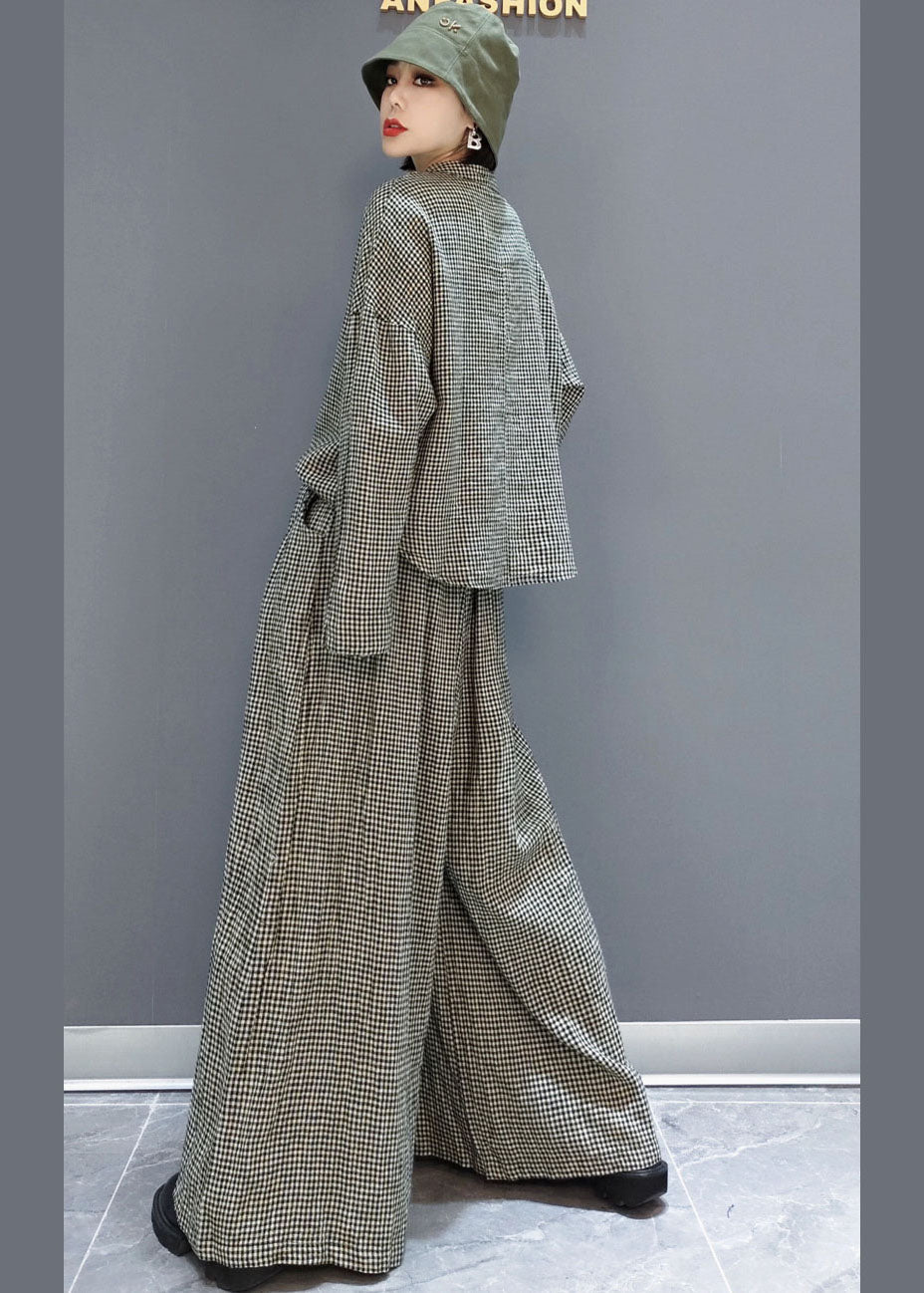 Dame 2-delt Outfit med Plaid Design 3