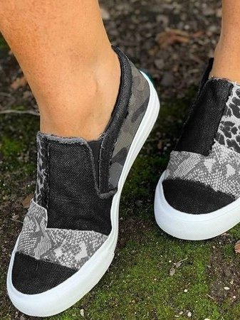 Dame Slip-On Sko med Leopardtryk 1