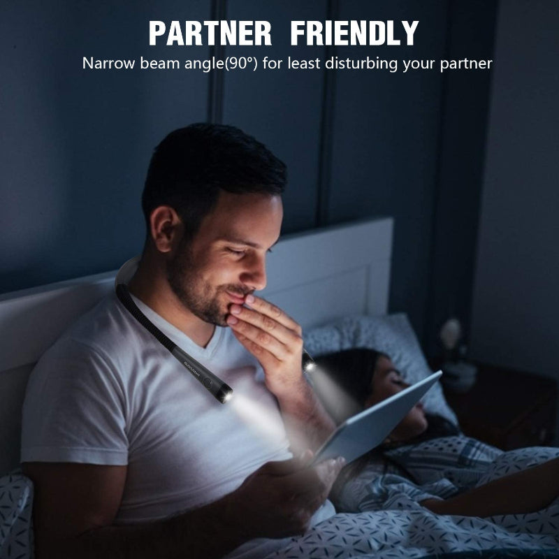 Genopladelig Læselampe til Bog med Justerbar Lysstyrke og Håndfri Design 3