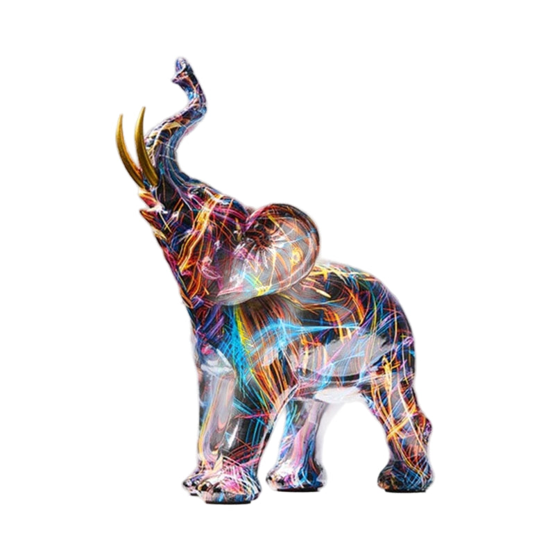 Håndlavet Abstrakt Elefant Skulptur Kunsthar Dekoration 0