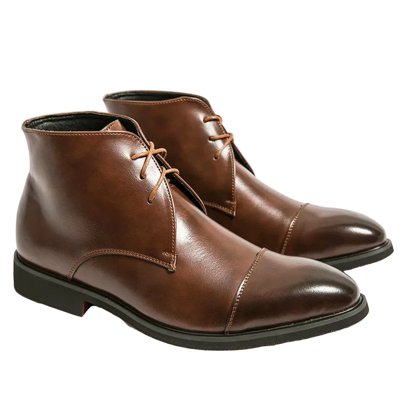 Herre Ankelstøvler med Snøre, Struktureret Silhuet, Lav Hæl 0