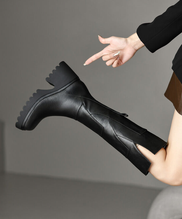 Herre Chunky Støvler i Læder med Lynlås 1