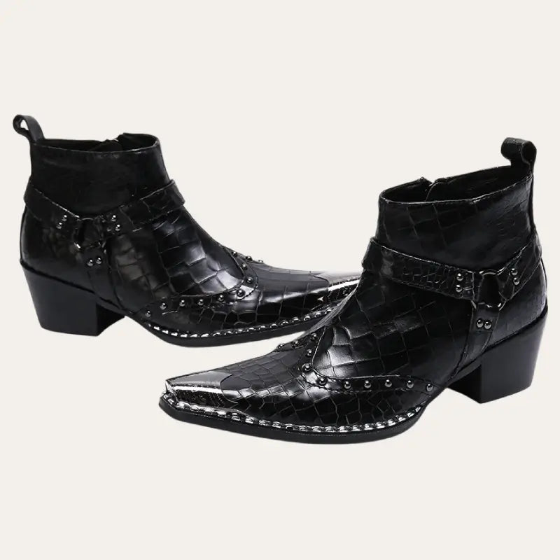 Herre Cowboylaarzen Krokodilleprint Læder 2