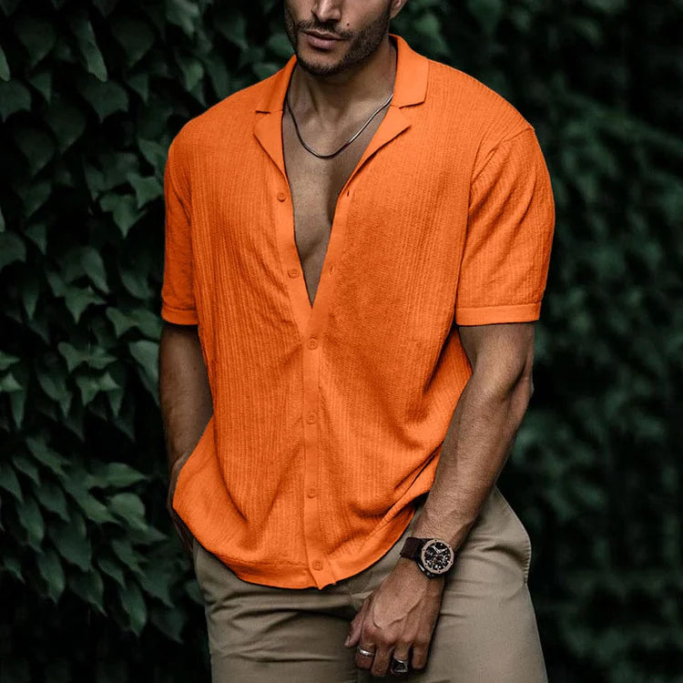 Herre Kortærmet Skjorte Klassisk Casual Stil 5