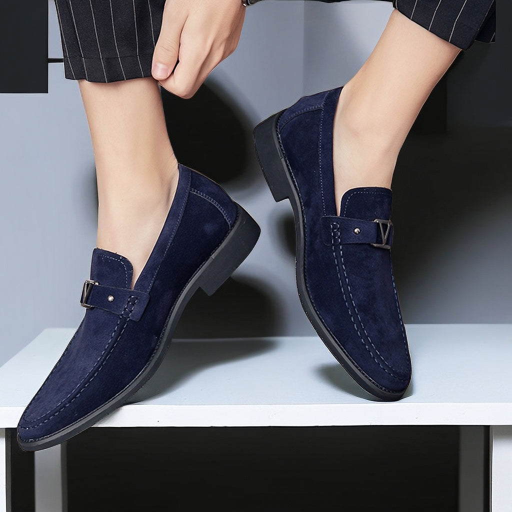 Herre Loafers Suede med Elegant Spænde 4