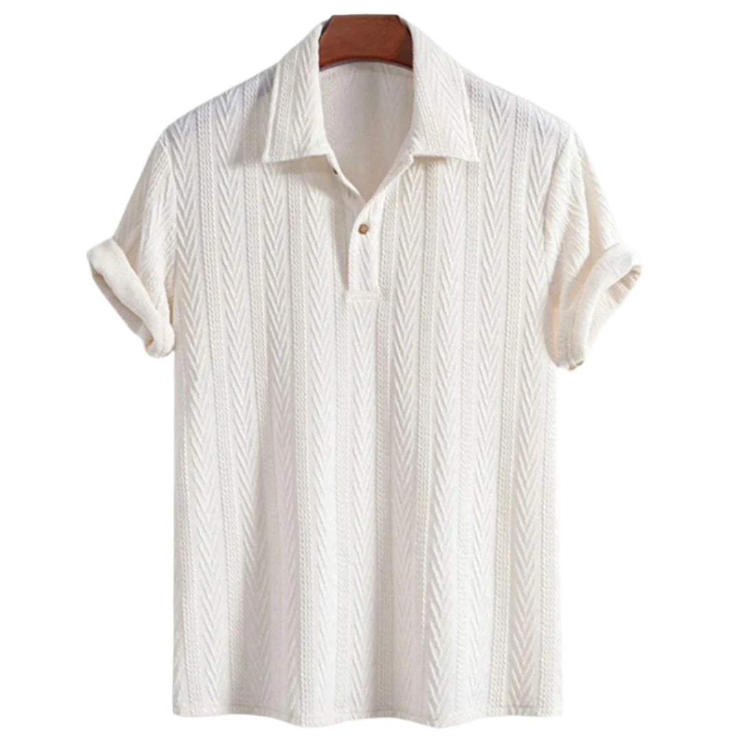 Herre Polo Shirt Chevron Mønster Åndbart Materiale 0