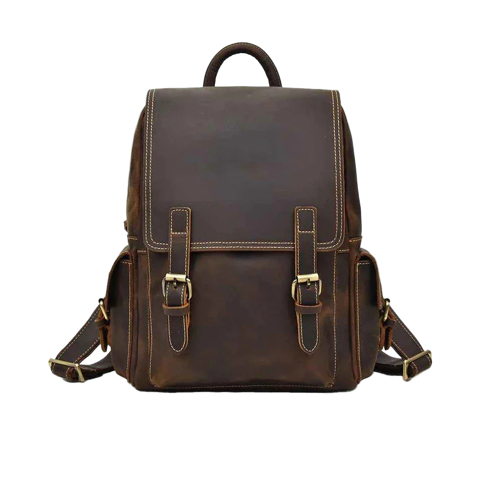 Herre Rygsæk i Læder Klassisk Stil 0