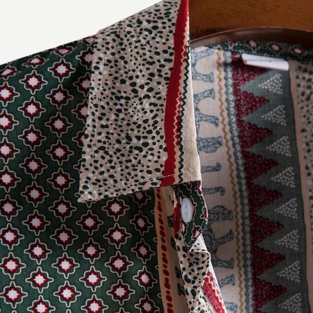 Herre Skjorte Geometrisk Letvægtsstof - Afslappet Pasform til Mænd 7