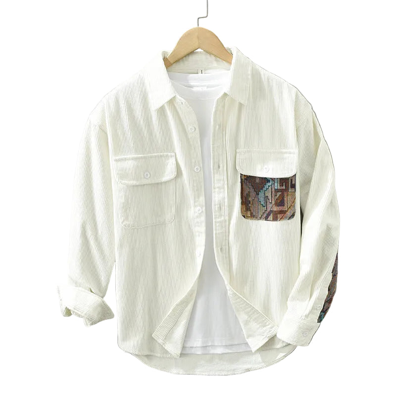 Herre Skjorter Langærmet Med Fløjlsstruktur Casual Stil 0