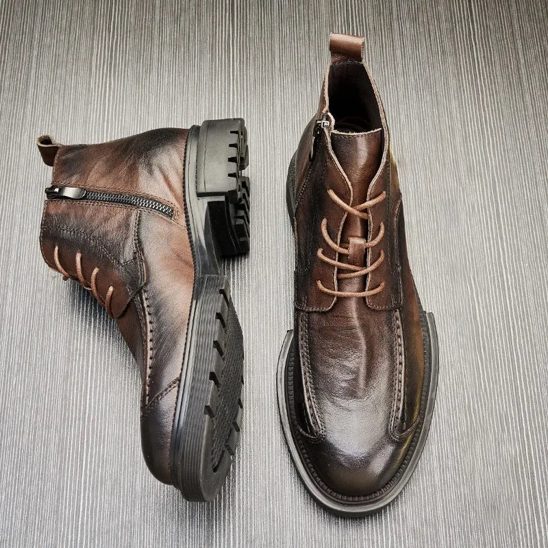 Herre Støvler Retro Ankelstøvler med Chunky Sål 3