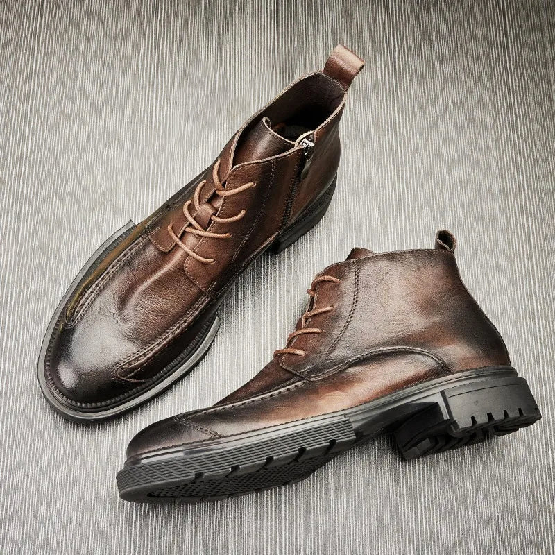 Herre Støvler Retro Ankelstøvler med Chunky Sål 5