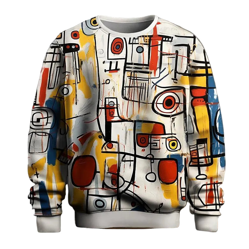Herre Sweater med Geometrisk Mønster 0