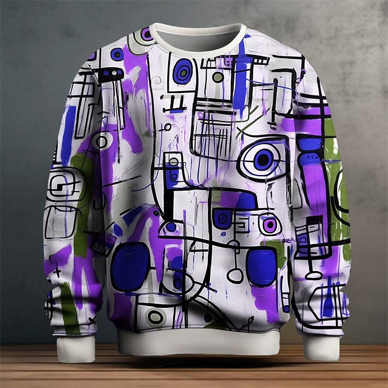 Herre Sweater med Geometrisk Mønster 4