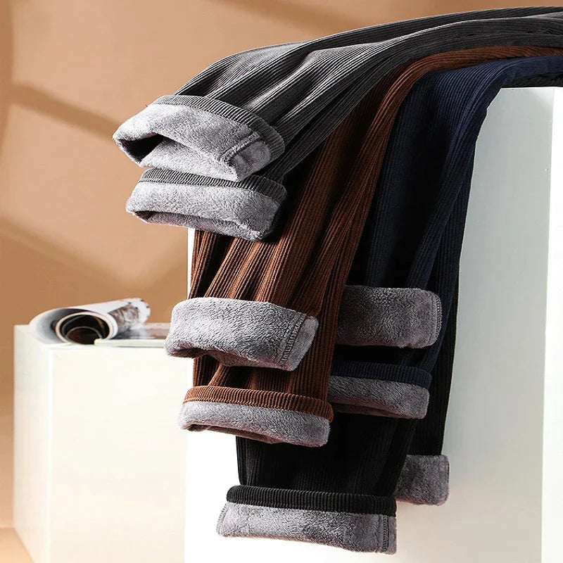 Herre Trousers Corduroy Stil Fleece 1