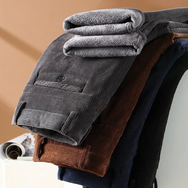Herre Trousers Corduroy Stil Fleece 3