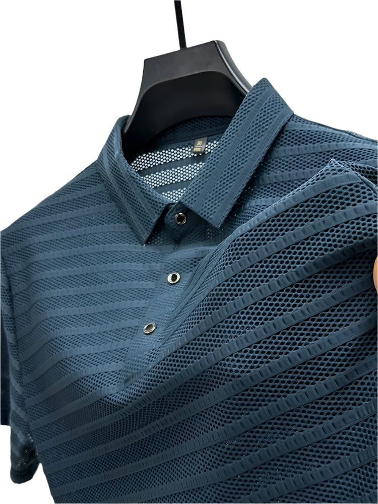 Herres Silke Skjorte Casual Mesh Design 0