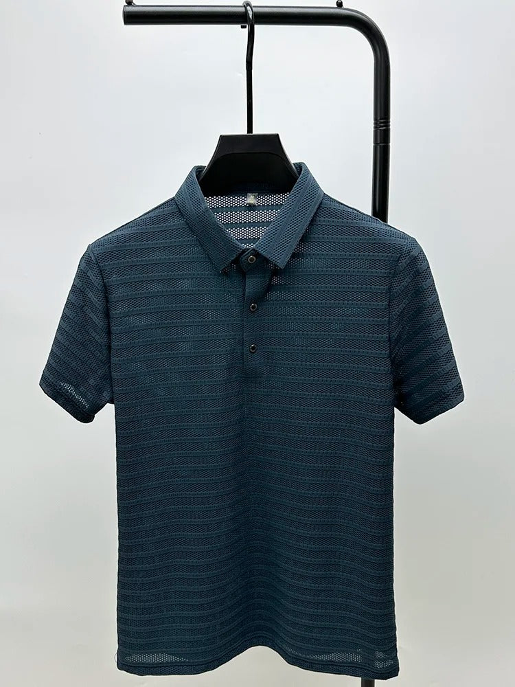 Herres Silke Skjorte Casual Mesh Design 1