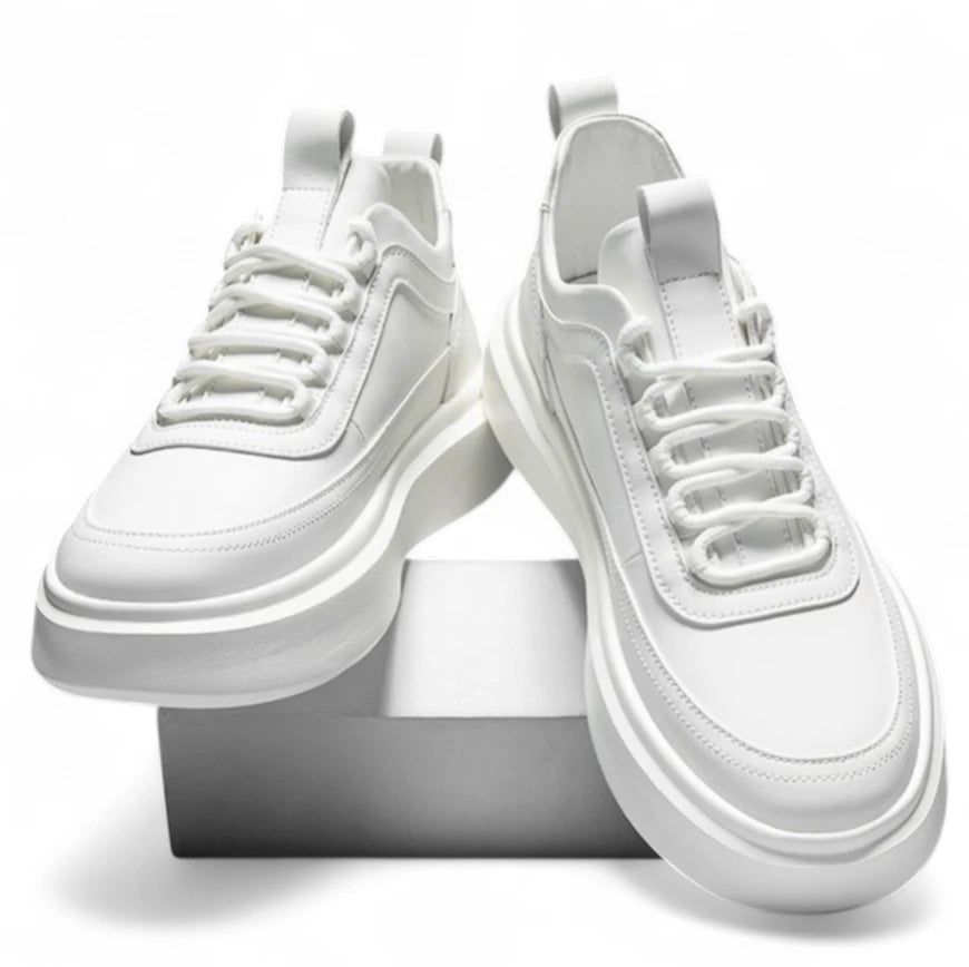 Hvide Herre Sneakers Trendy Design Komfortabelt Materiale