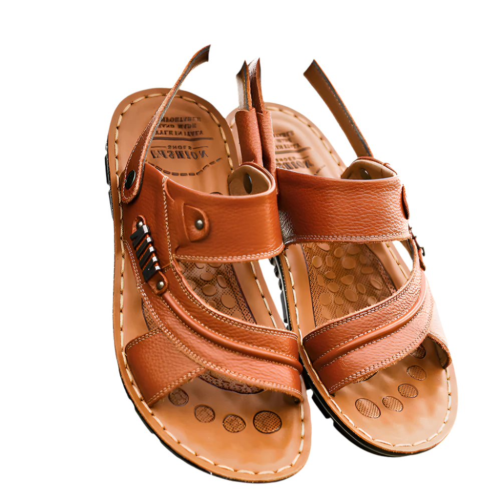 Mænds Sandaler Ergonomisk Læder Design med Komfortabel Fodseng-1