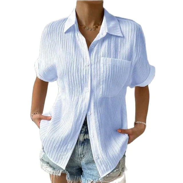 Variant image for Skjortebluse Dame Ståkrave Let Åndbart Materiale-41