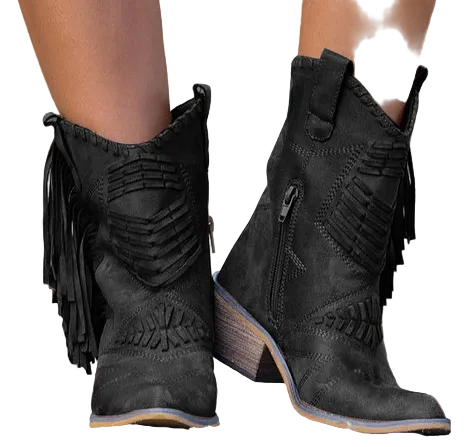 Kvinder Støvler Cowgirl Stil Med Fransen 0