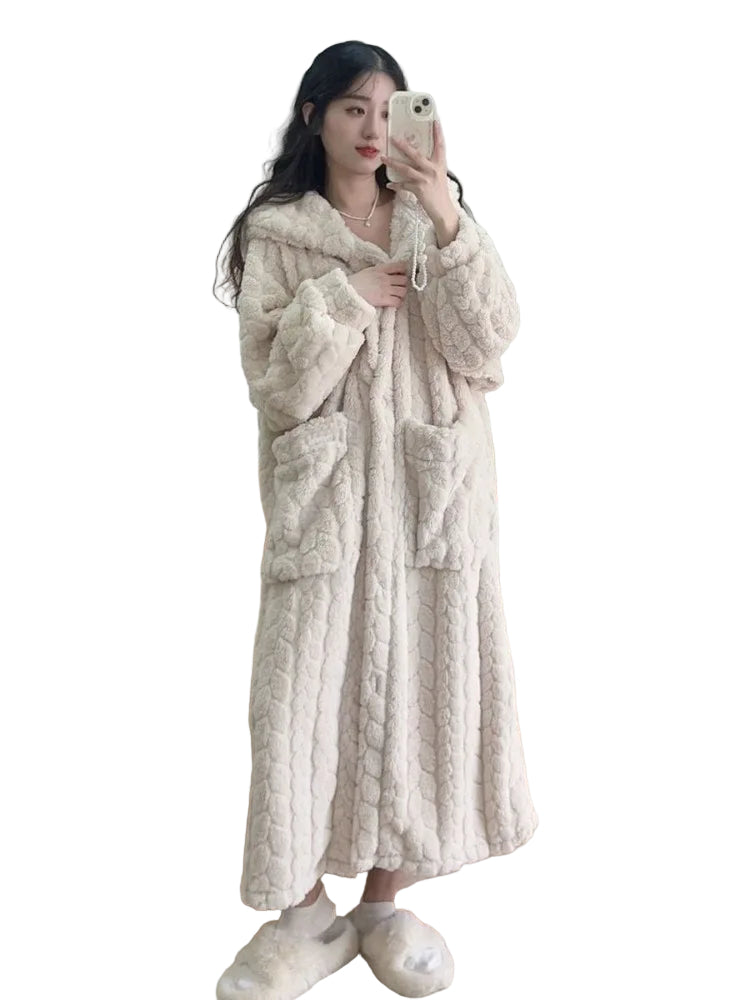 Kvinders Badjas Fleece Elegant og Komfortabel 0