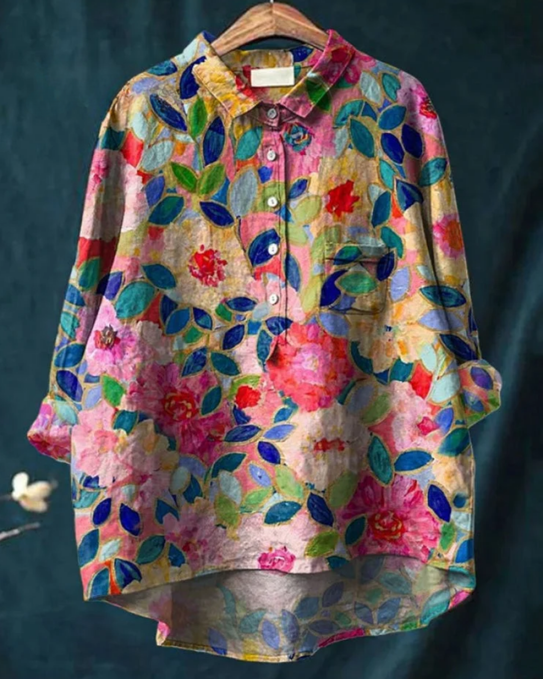 Kvinders Blomster Skjorte Button Down 11