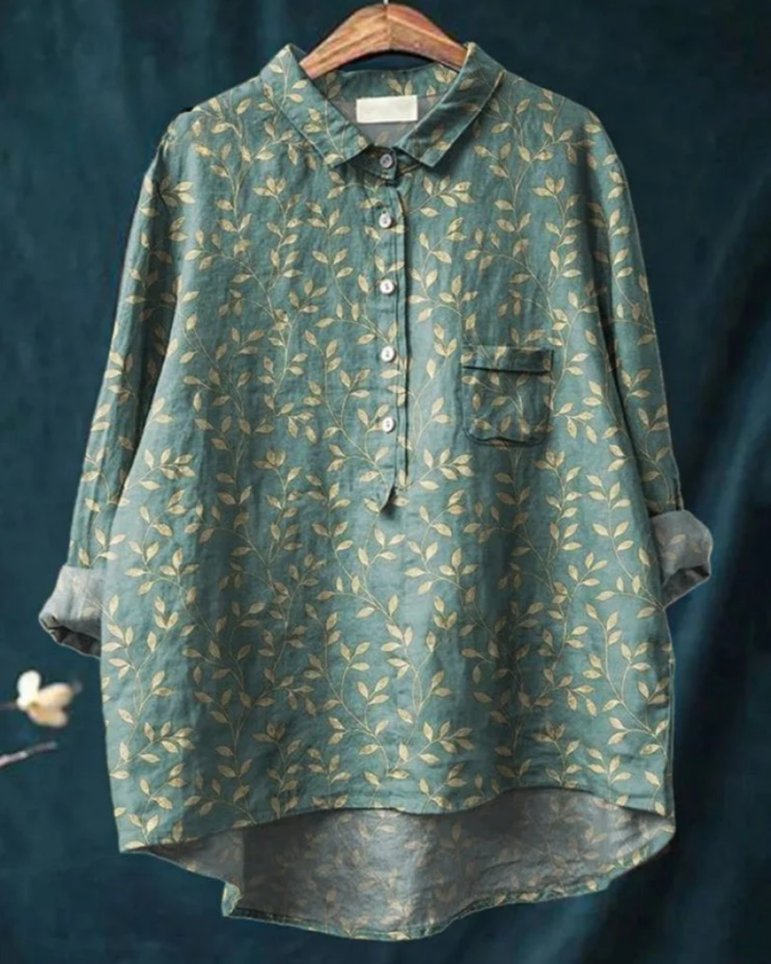 Kvinders Blomster Skjorte Button Down 6