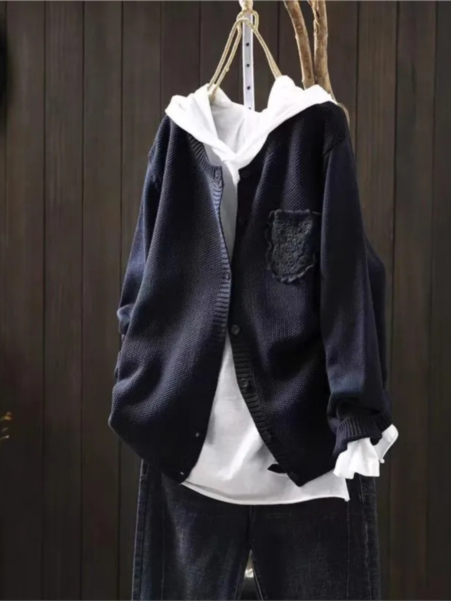 Kvinders Cardigan med Draperet Silhuet 6