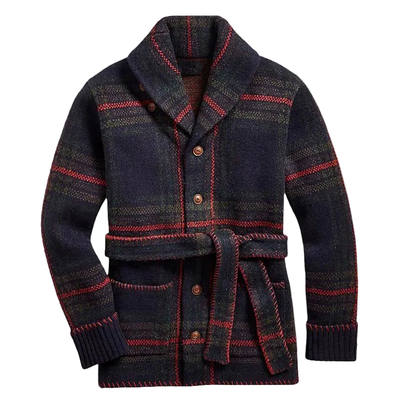Kvinders Cardigan med Plaid Mønster 0
