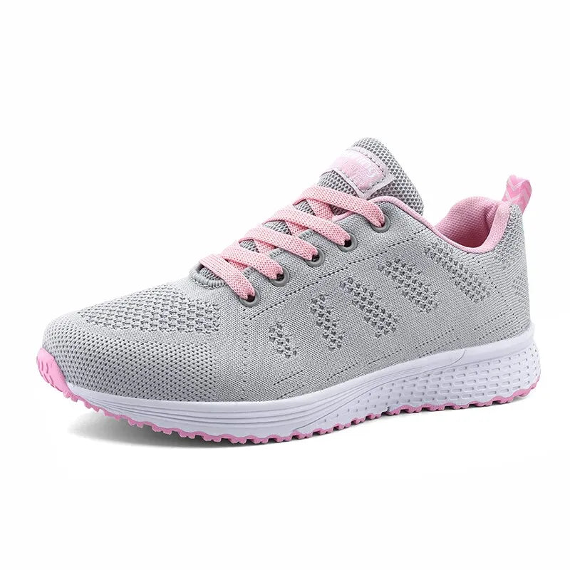 Kvinders Casual Sko Åndbar Mesh Flade Sneakers 6