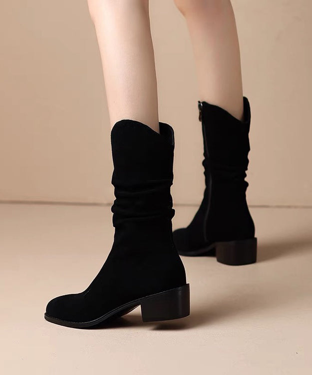 Kvinders Chunky Støvler med Splejsning 3