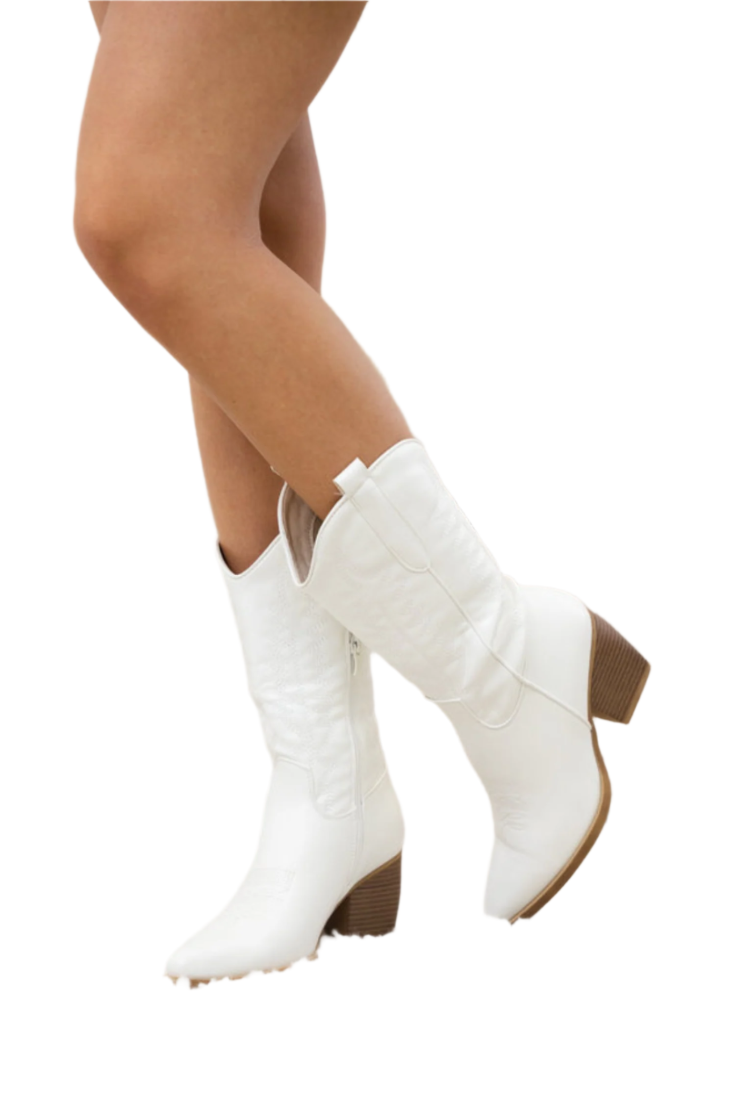 Kvinders Cowboy Støvler Trendy Læder 0