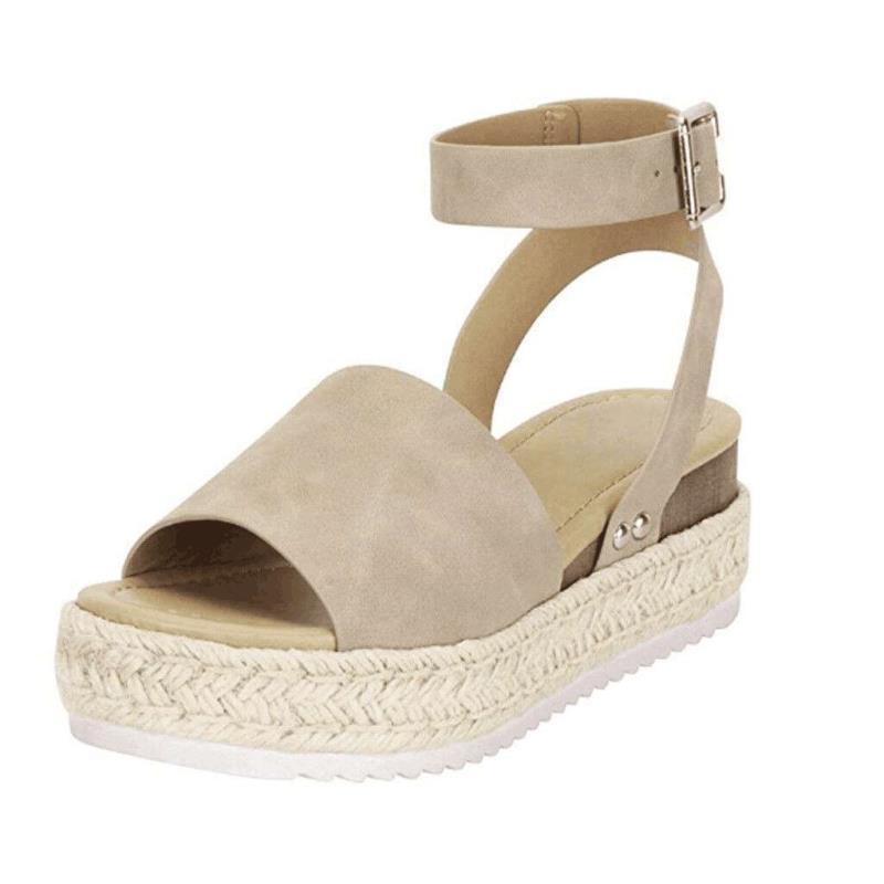 Kvinders Flatform Sandaler med Ankelrem 4