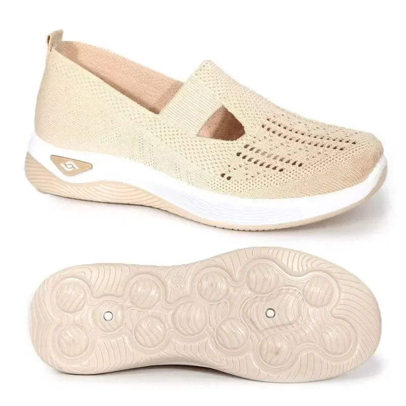 Kvinders Gå-Sko Slip On Åndbar Tekstil Med Memory Foam Indersål 10
