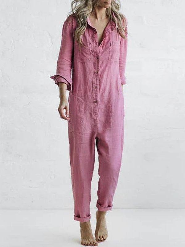 Kvinders Jumpsuit Langærmet Afslappet Stil 3