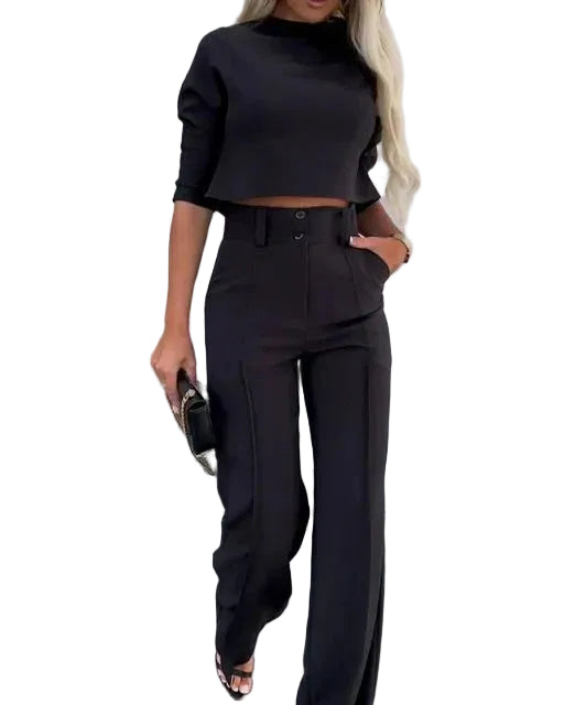 Kvinders Matchende Top og Bukser Moderne Stil 0