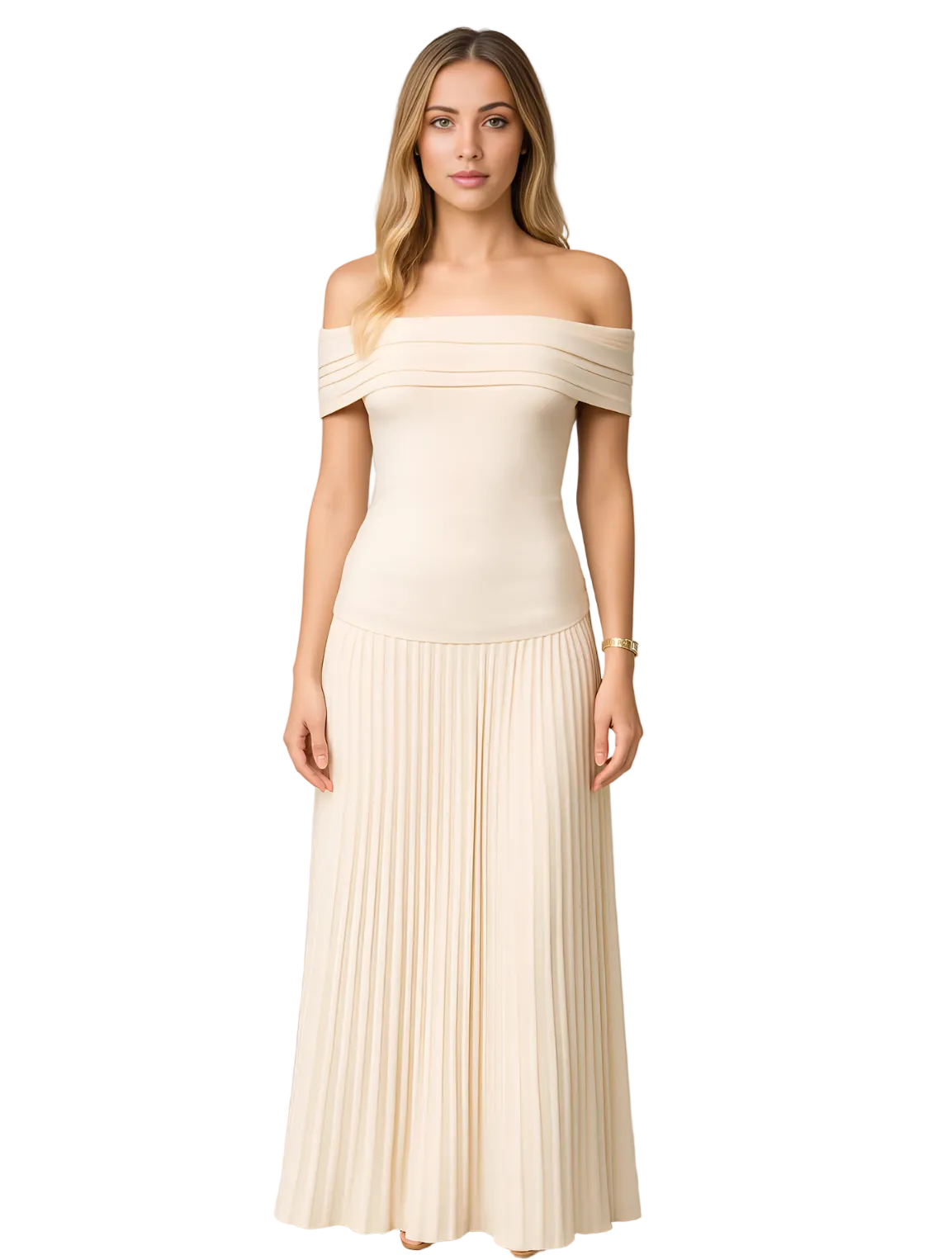 Kvinders Maxikjole Plisseret til Bryllup 0