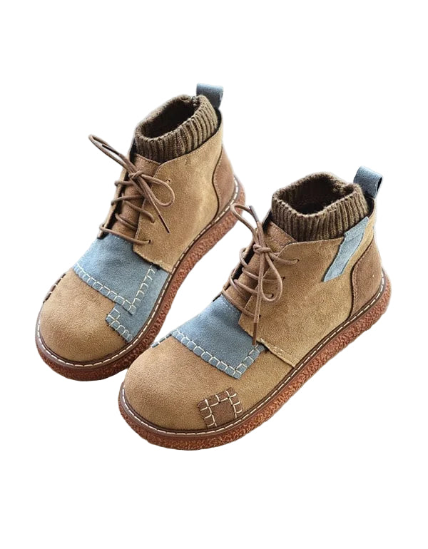 Kvinders Retro Ankelstøvler med Snørebånd 0