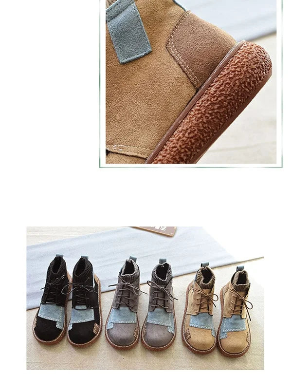 Kvinders Retro Ankelstøvler med Snørebånd 4