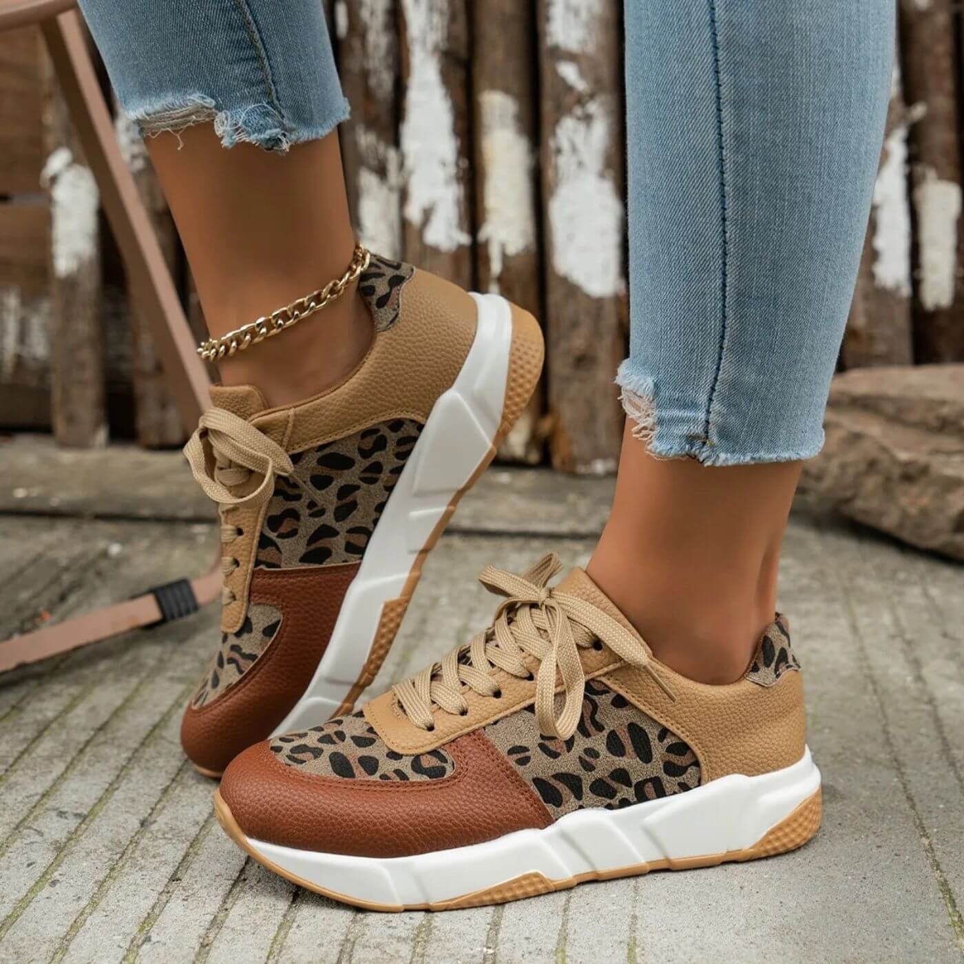 Kvinders Sneakers med Leopardprint 3