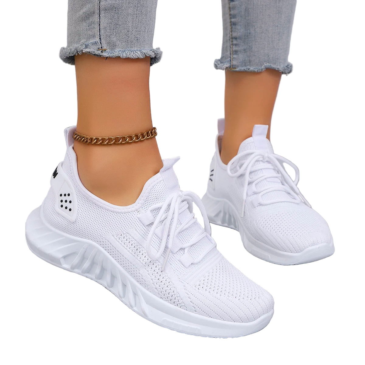 Kvinders Sportssko Snørebånd Åndbar Letvægts Mesh 0