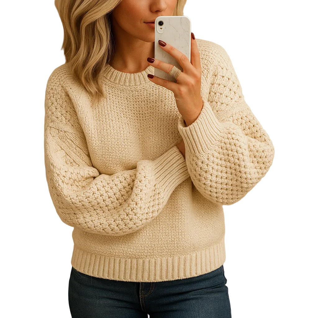 Kvinders Striktrøje med Struktur 0