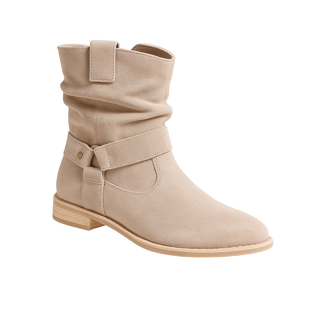 Kvinders Suede Støvler Lav Hæl PU-Finish 1